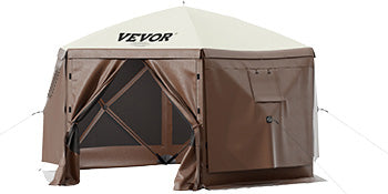 SucceBuy Pop Up Camping Gazebo 12x12 Six Sided Shelter