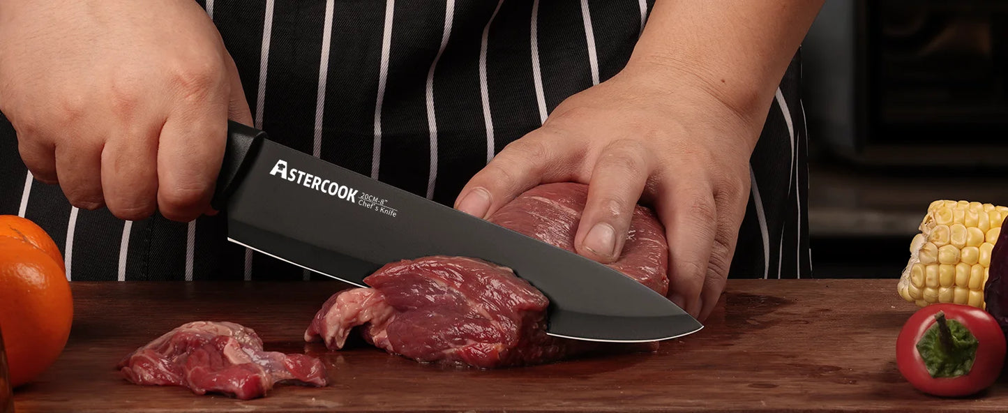 Astercook 15 Piece German Stainless Knife Set With Sharpener