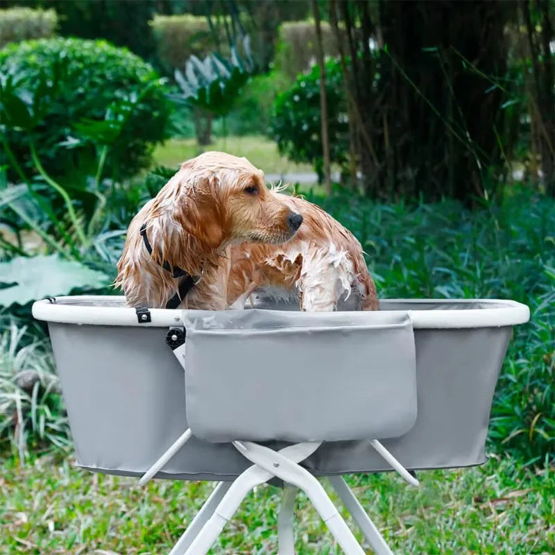 Elevated Dog Bath Tubs Grooming Foldable Adjustable Station