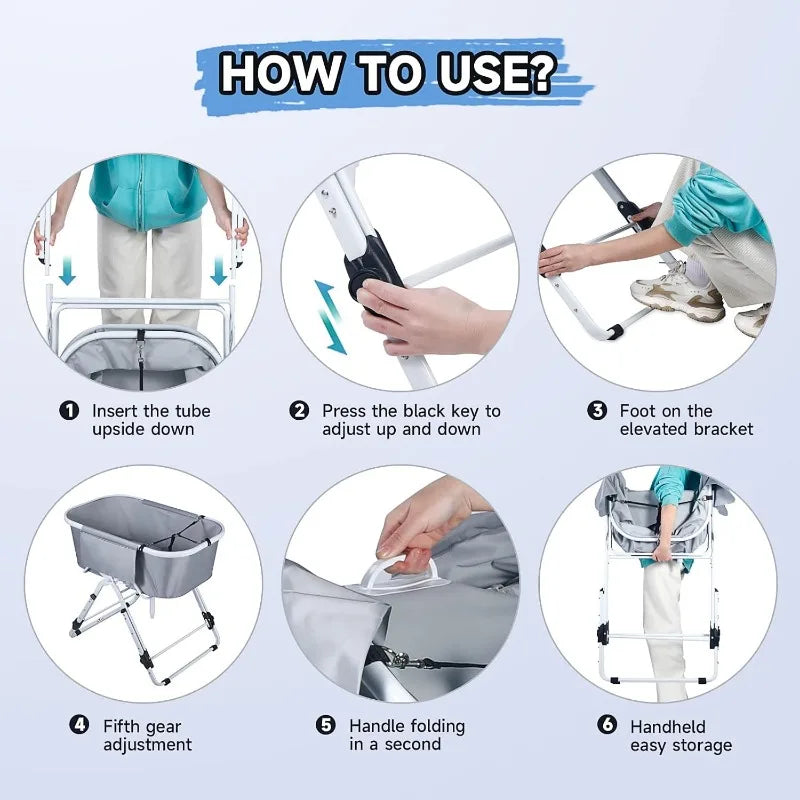 Elevated Dog Bath Tubs Grooming Foldable Adjustable Station