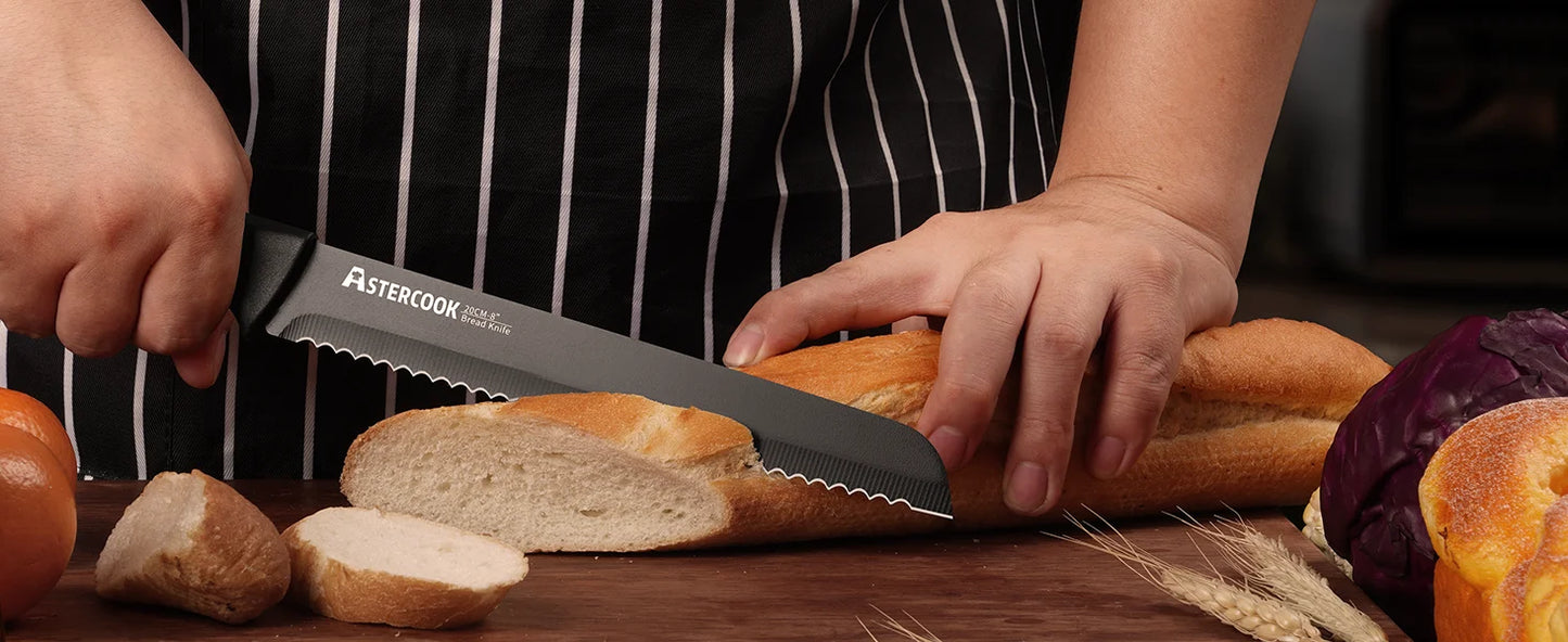 Astercook 15 Piece German Stainless Knife Set With Sharpener