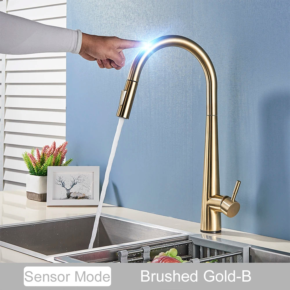 Pull Out Sensor Black Kitchen Faucet Sensitive Touch Control