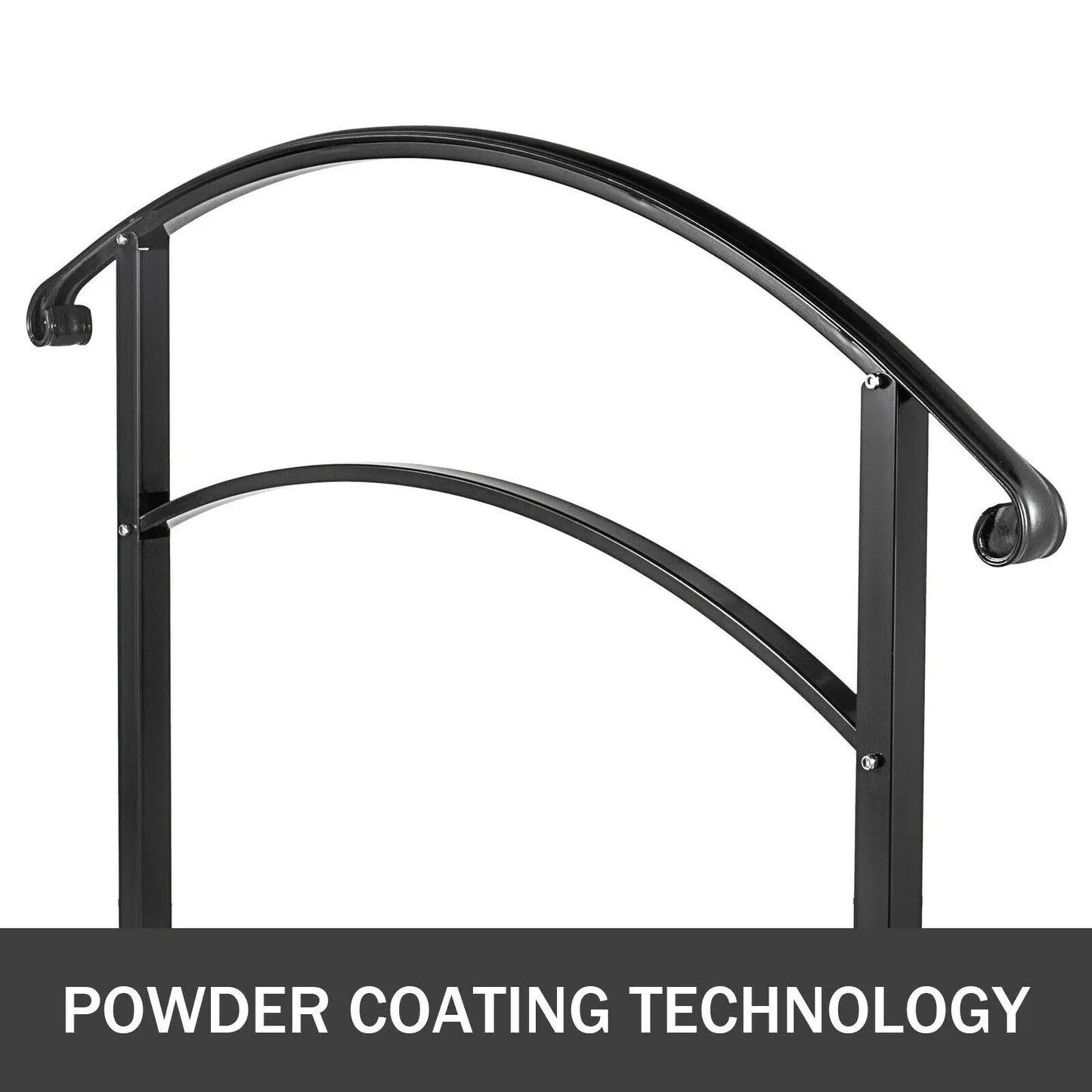 SucceBuy Wrought Iron Handrail For Outdoor Steps 1 Or 5 Kit