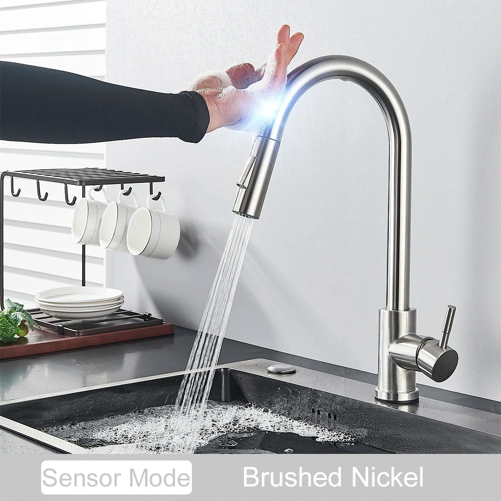 Pull Out Sensor Black Kitchen Faucet Sensitive Touch Control