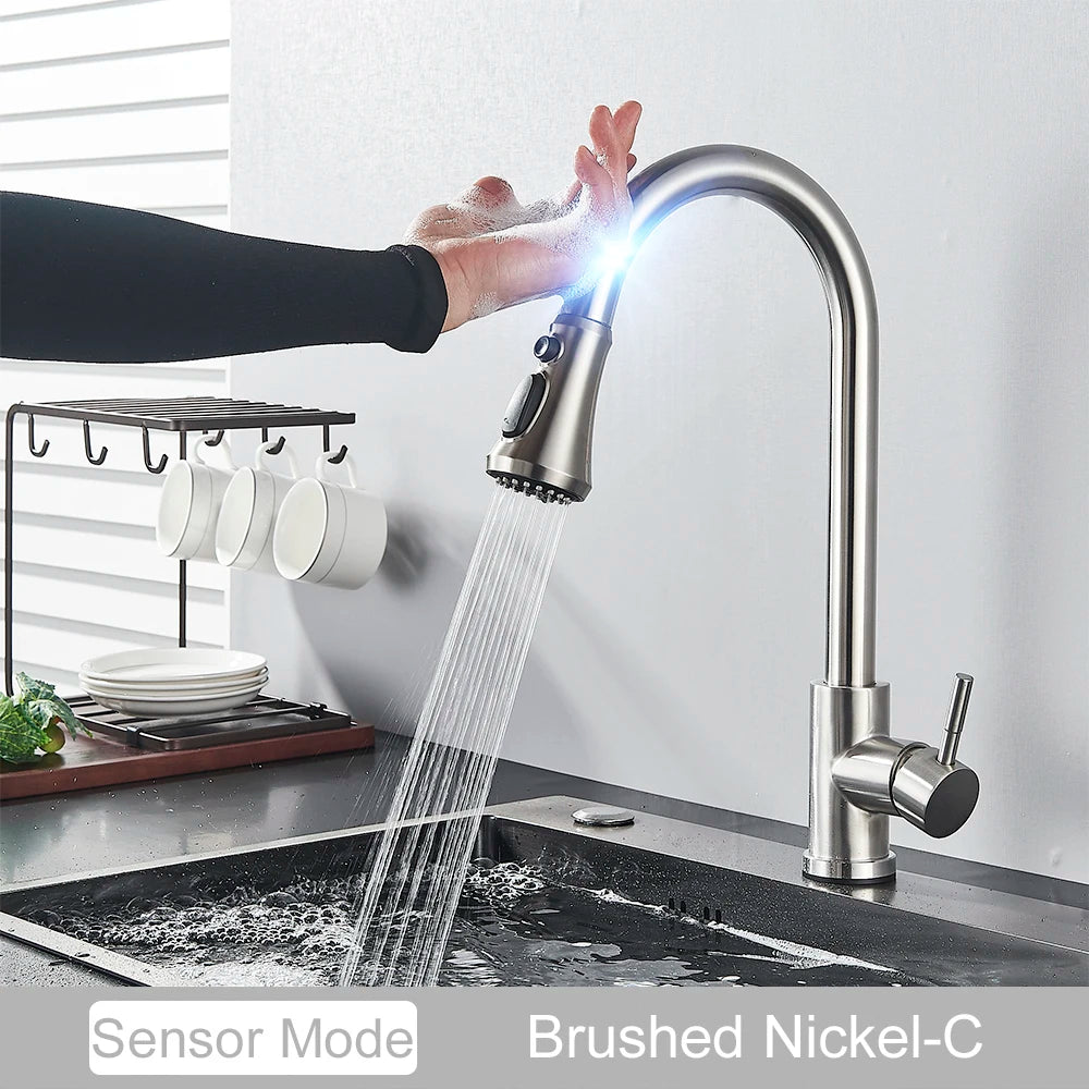 Pull Out Sensor Black Kitchen Faucet Sensitive Touch Control