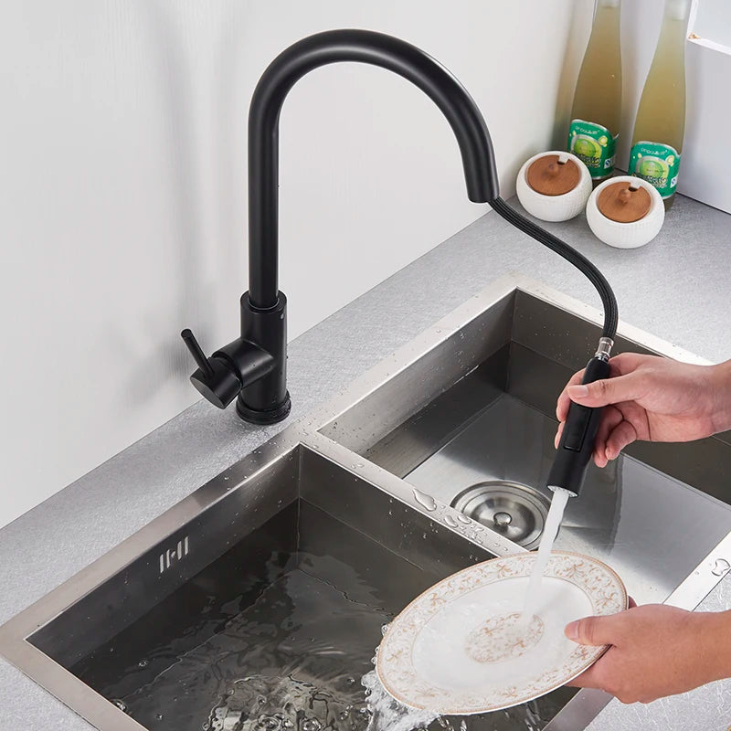 Pull Out Sensor Black Kitchen Faucet Sensitive Touch Control
