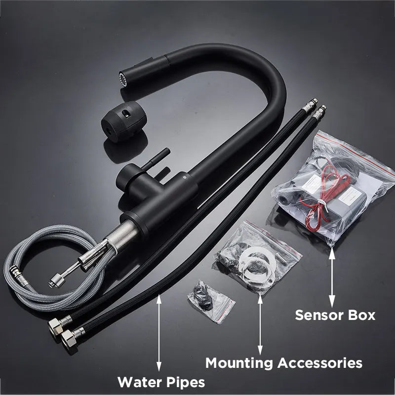 Pull Out Sensor Black Kitchen Faucet Sensitive Touch Control