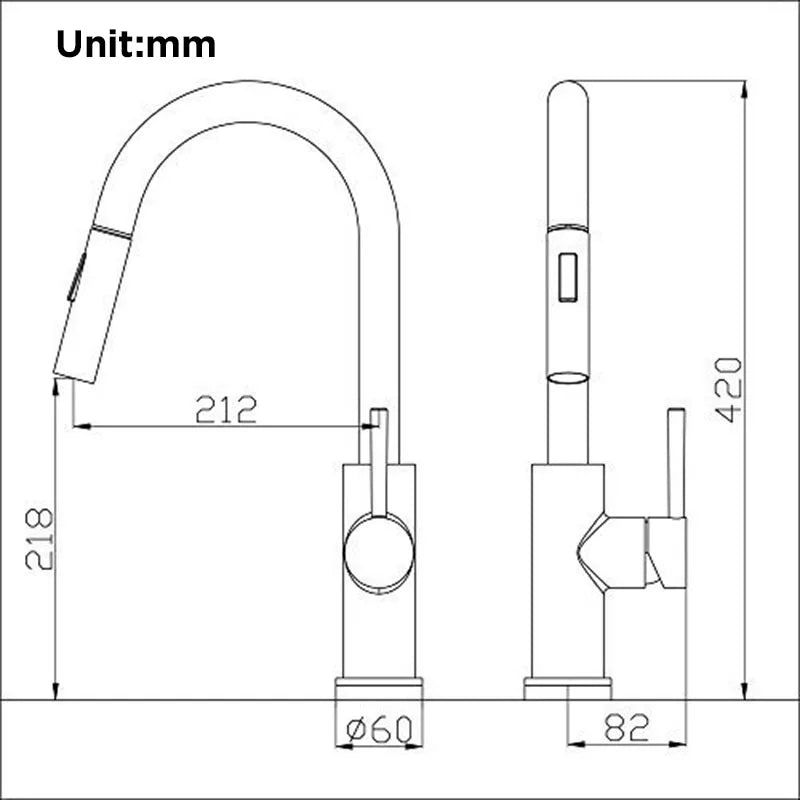 Pull Out Sensor Black Kitchen Faucet Sensitive Touch Control