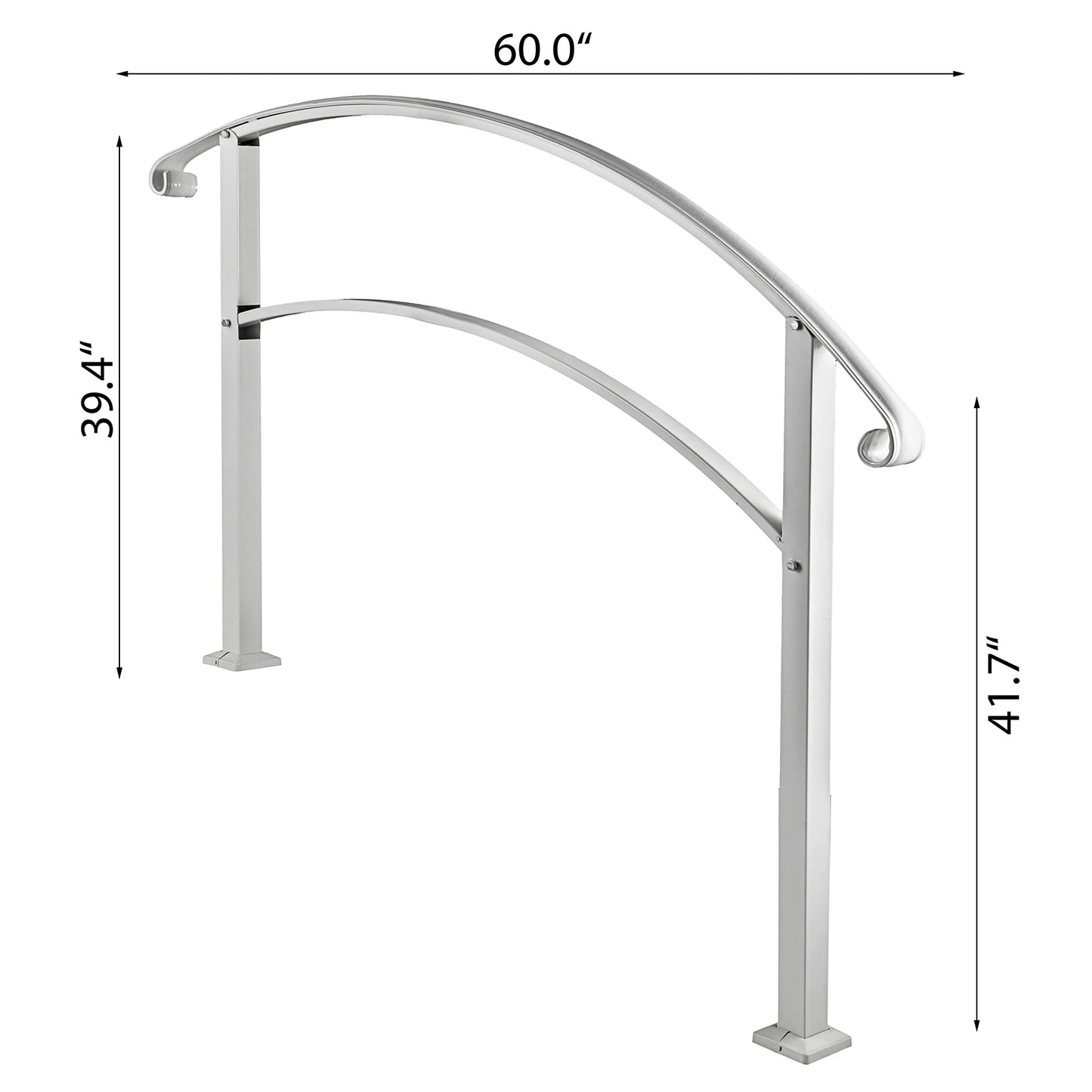 SucceBuy Wrought Iron Handrail For Outdoor Steps 1 Or 5 Kit