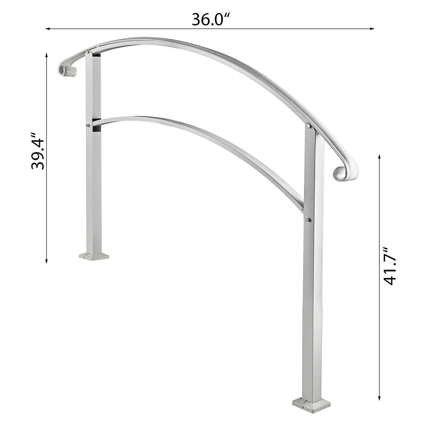 SucceBuy Wrought Iron Handrail For Outdoor Steps 1 Or 5 Kit