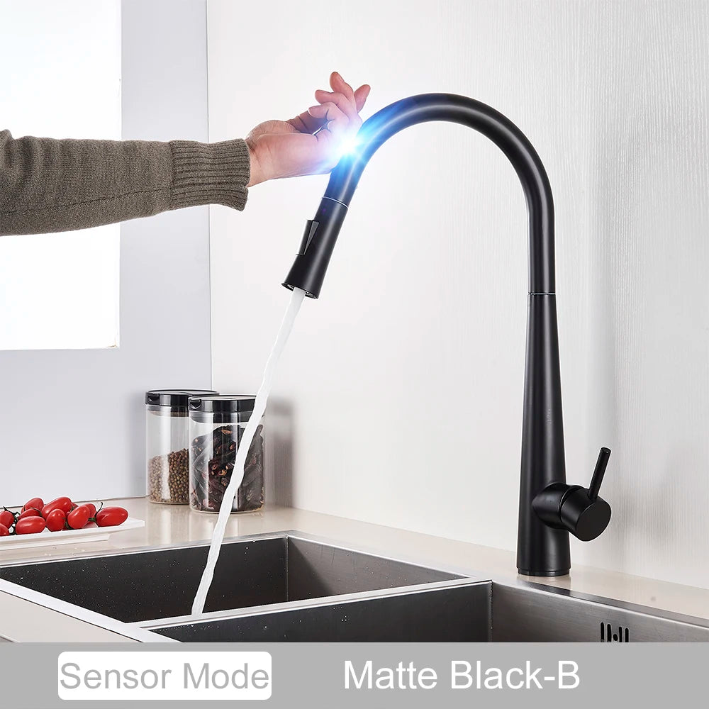 Pull Out Sensor Black Kitchen Faucet Sensitive Touch Control