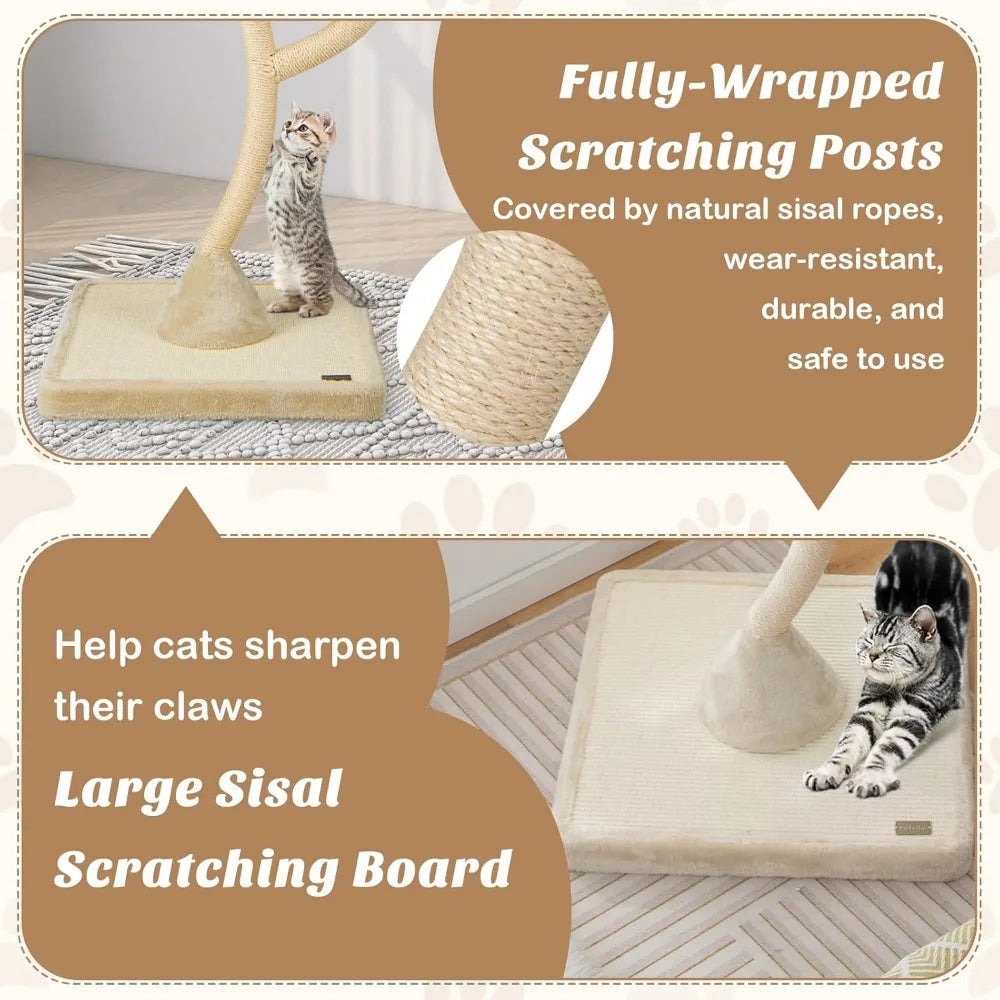 70 Inch Tall Cats Tree Cat Tower with Scratching Posts