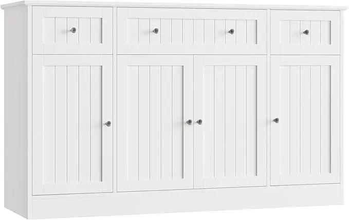 55 Inch Green Modern Sideboard Buffet Cabinet With Drawers