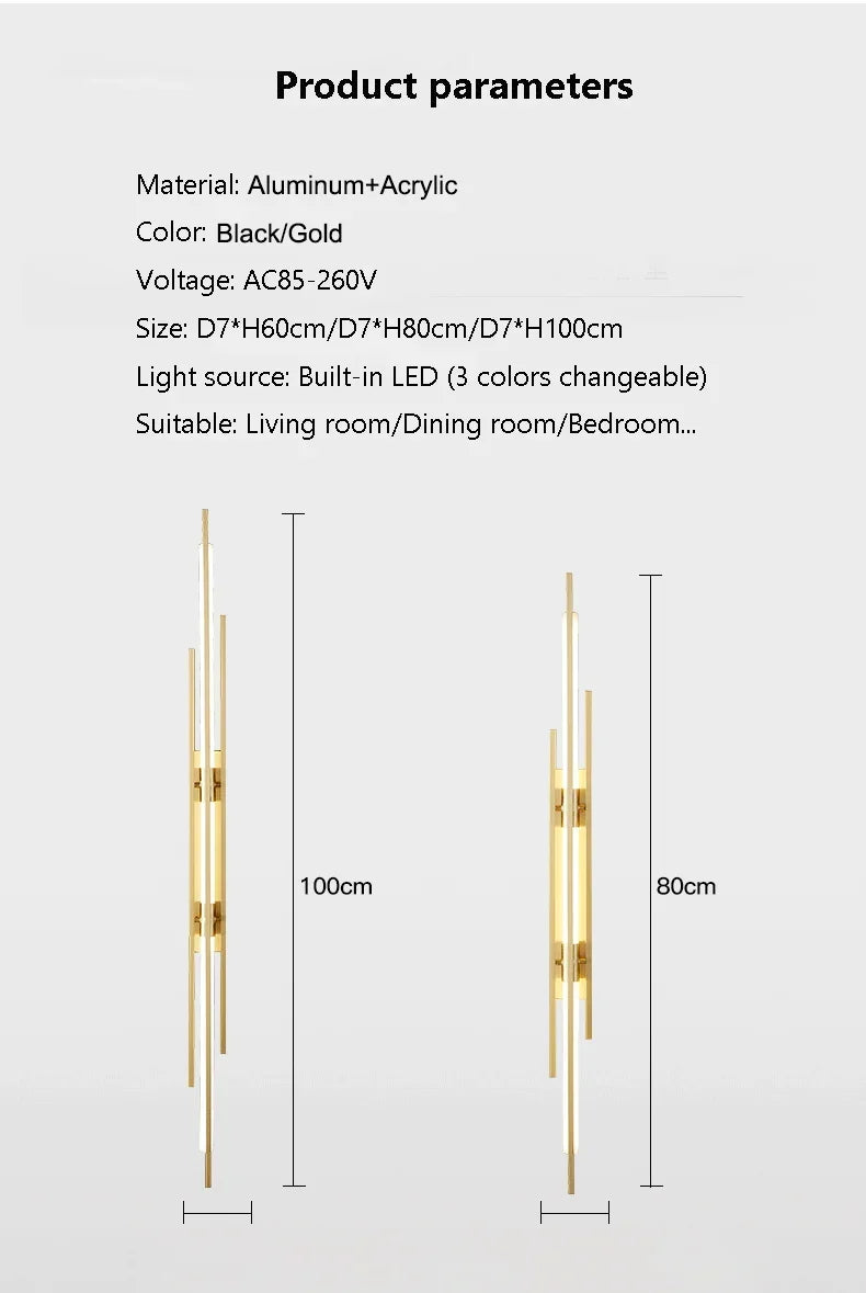 Modern LED Long Wall Lamp Bedroom Bedside Lamp LivingRoom DiningRoom Loft Wall Light Staircase Corridor Wall Sconces