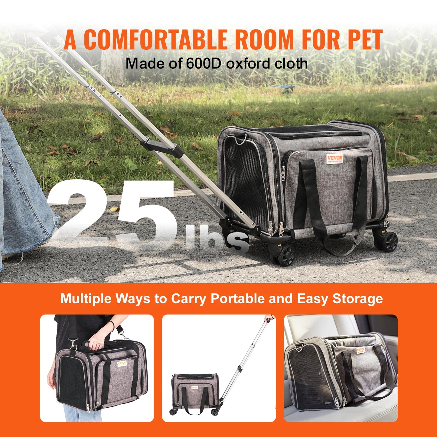 VEVOR Pet Cat Carrier Breathable Outgoing Dog Carry Backpack