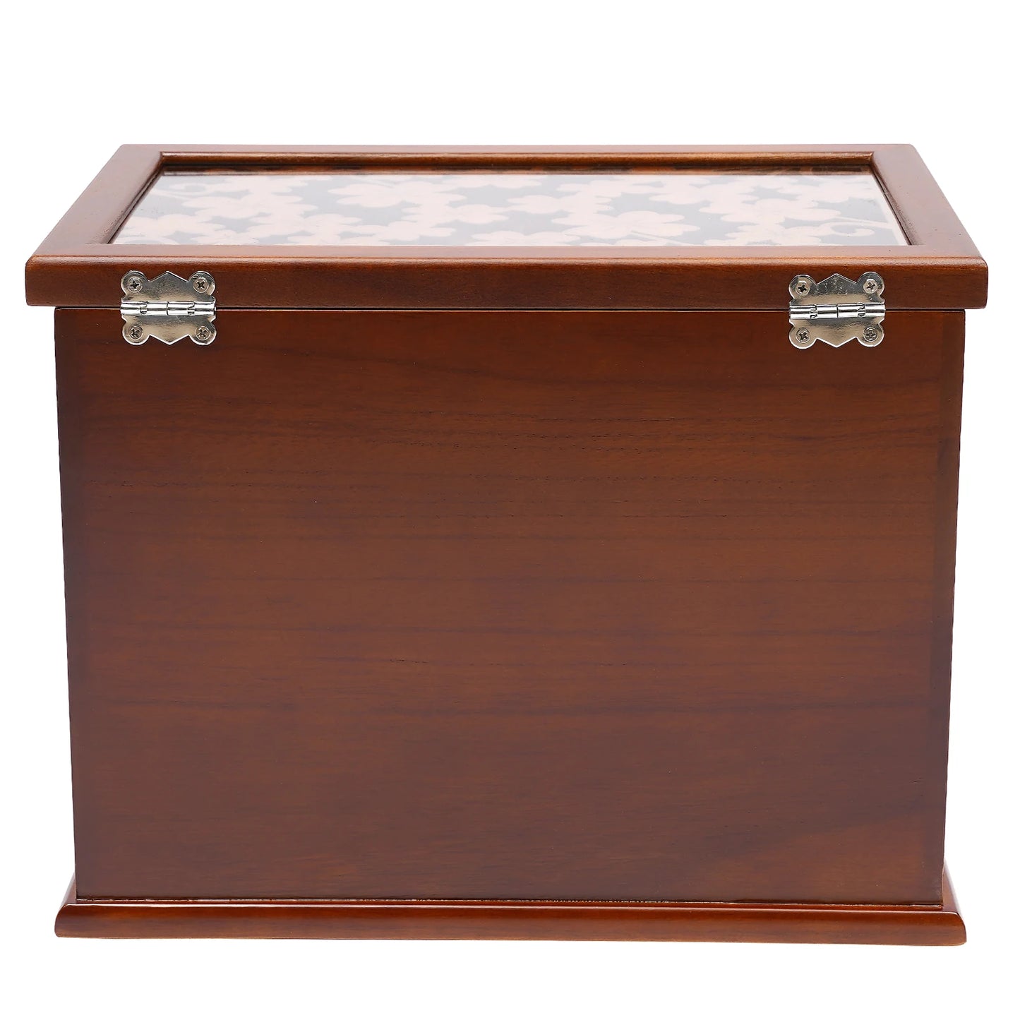Vintage Wooden Jewelry Box With 6 Compartments For Rings