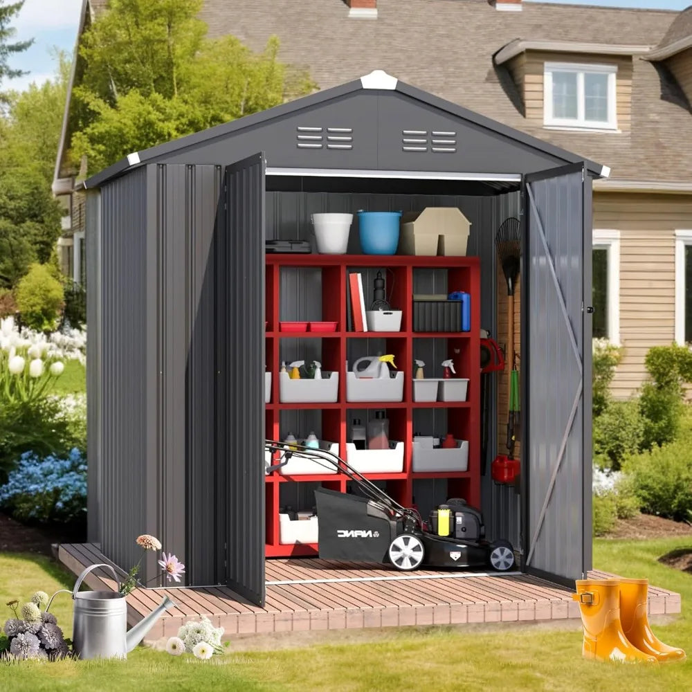 Spacious Storage Shed with Lockable Doors for Backyard
