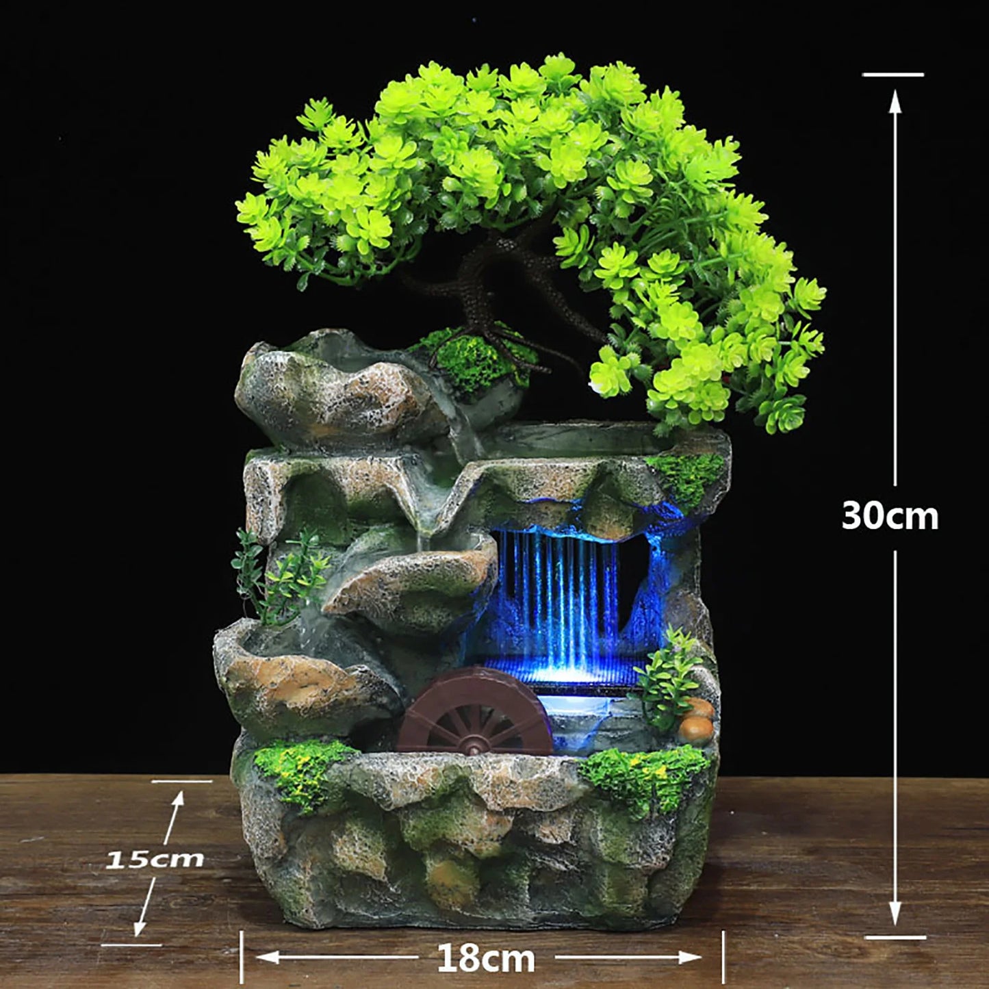 Indoor Room Fountain Waterfall Desktop Water Feature LED