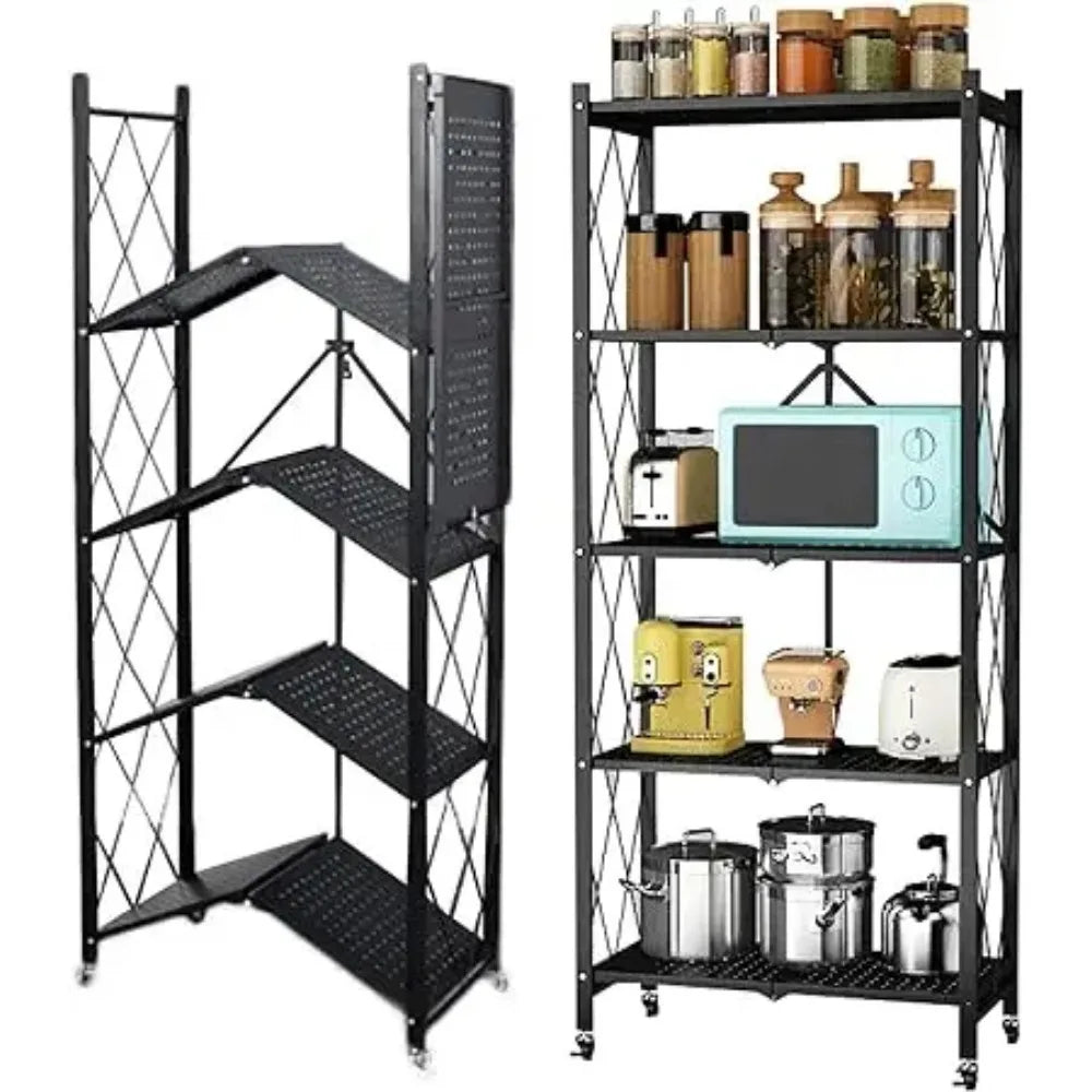 Metal Wire Shelving Unit With Wheels 4 Tier Garage Storage