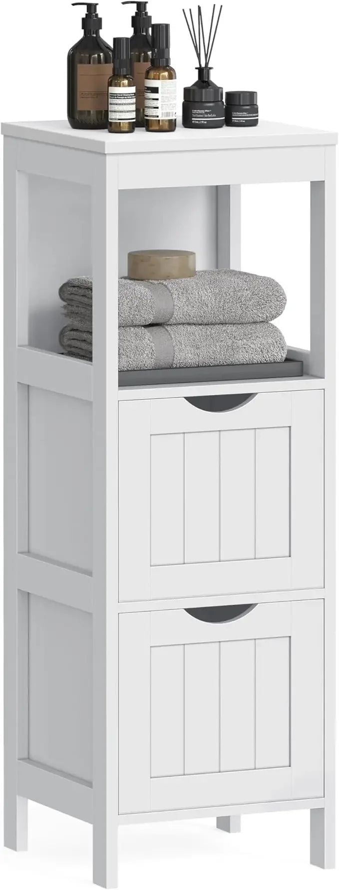 Bathroom Floor Cabinet, Multifunctional Corner Unit, 2 Drawers