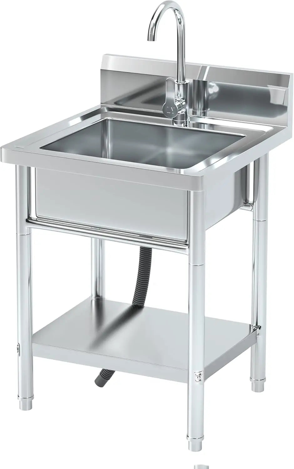 Stainless Steel Utility Sink 39.5 Inch Single Bowl
