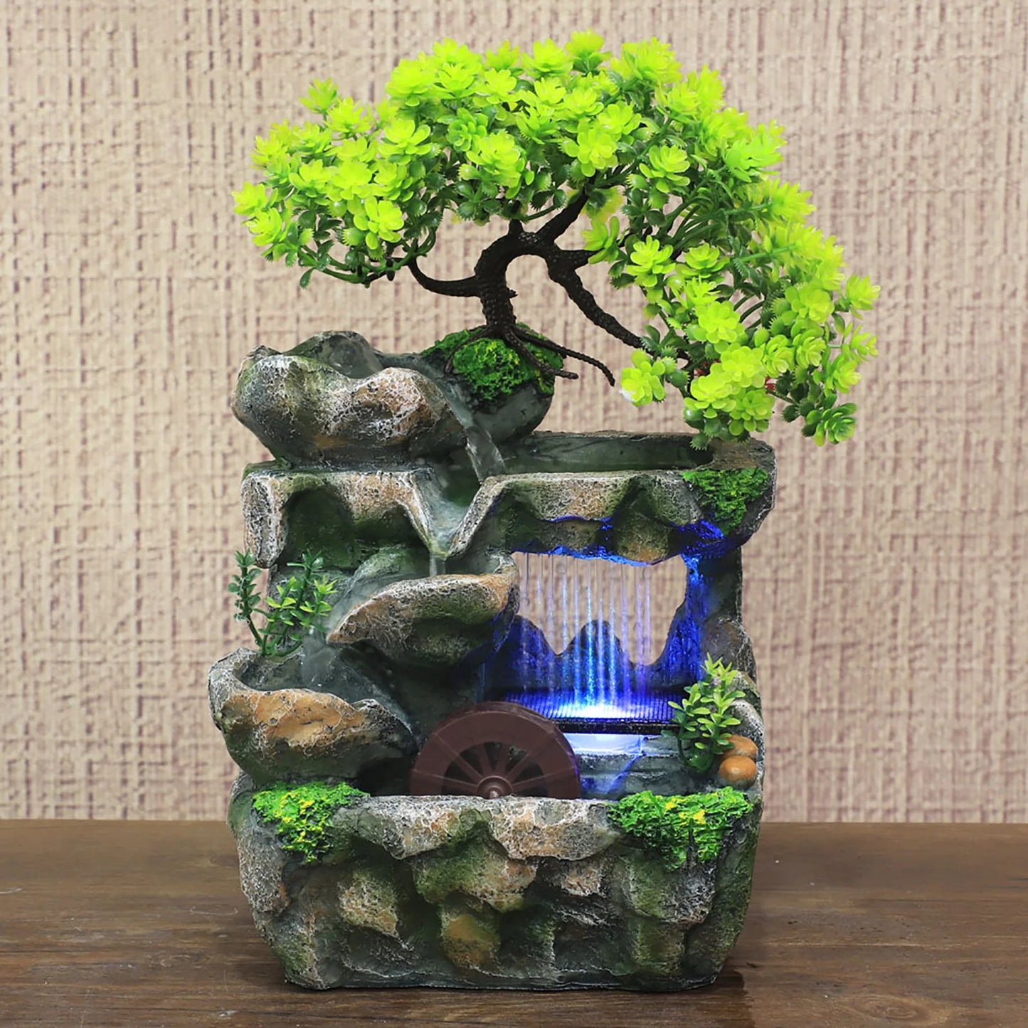 Indoor Room Fountain Waterfall Desktop Water Feature LED