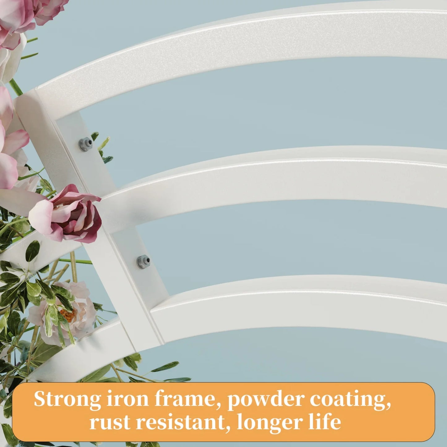 260CM Tall White Wedding Arch Stand Metal Backdrop Garden Arch Frame Pergola Stand Pergola Venues Party Decoration