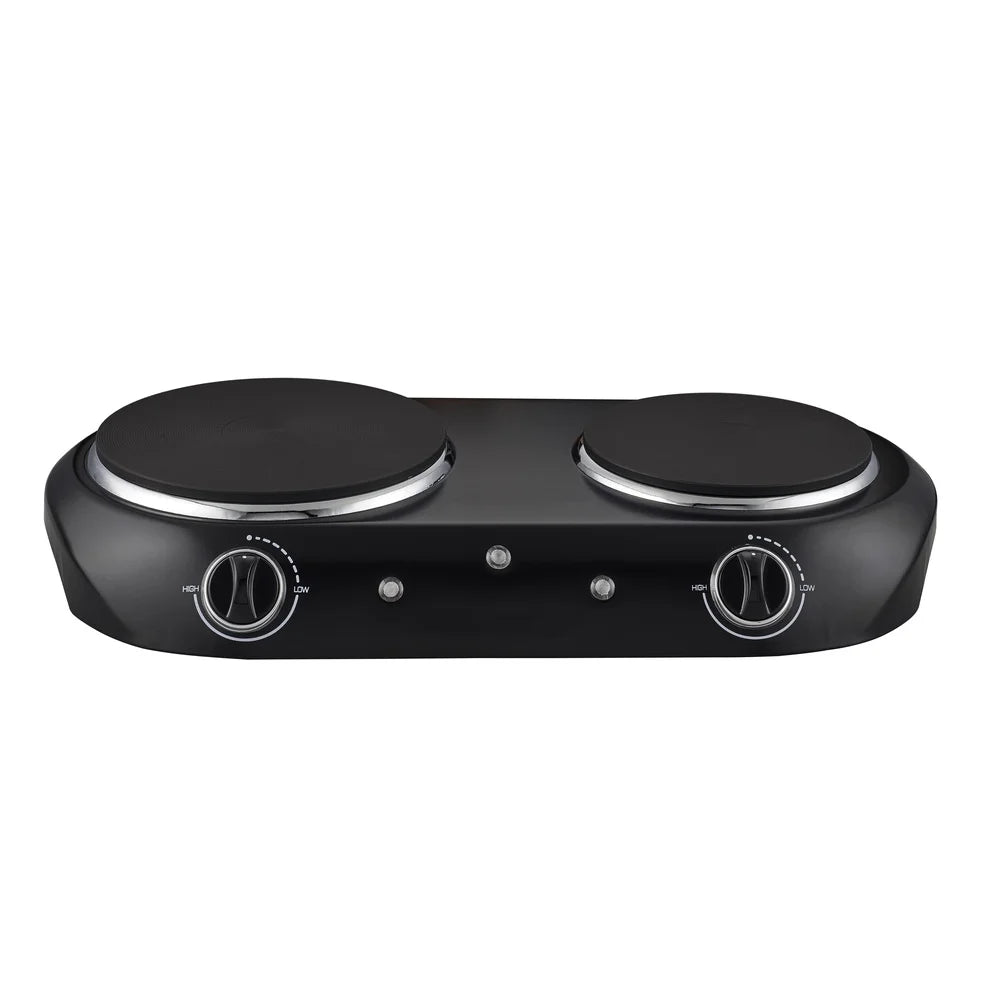 1800W Double Burner Electric Cooktop Portable Compact Design Dual Temperature Control Lightweight Cooking Appliance with Safety