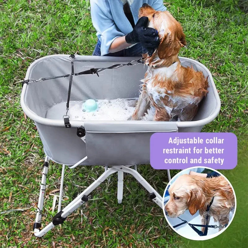 Elevated Dog Bath Tubs Grooming Foldable Adjustable Station