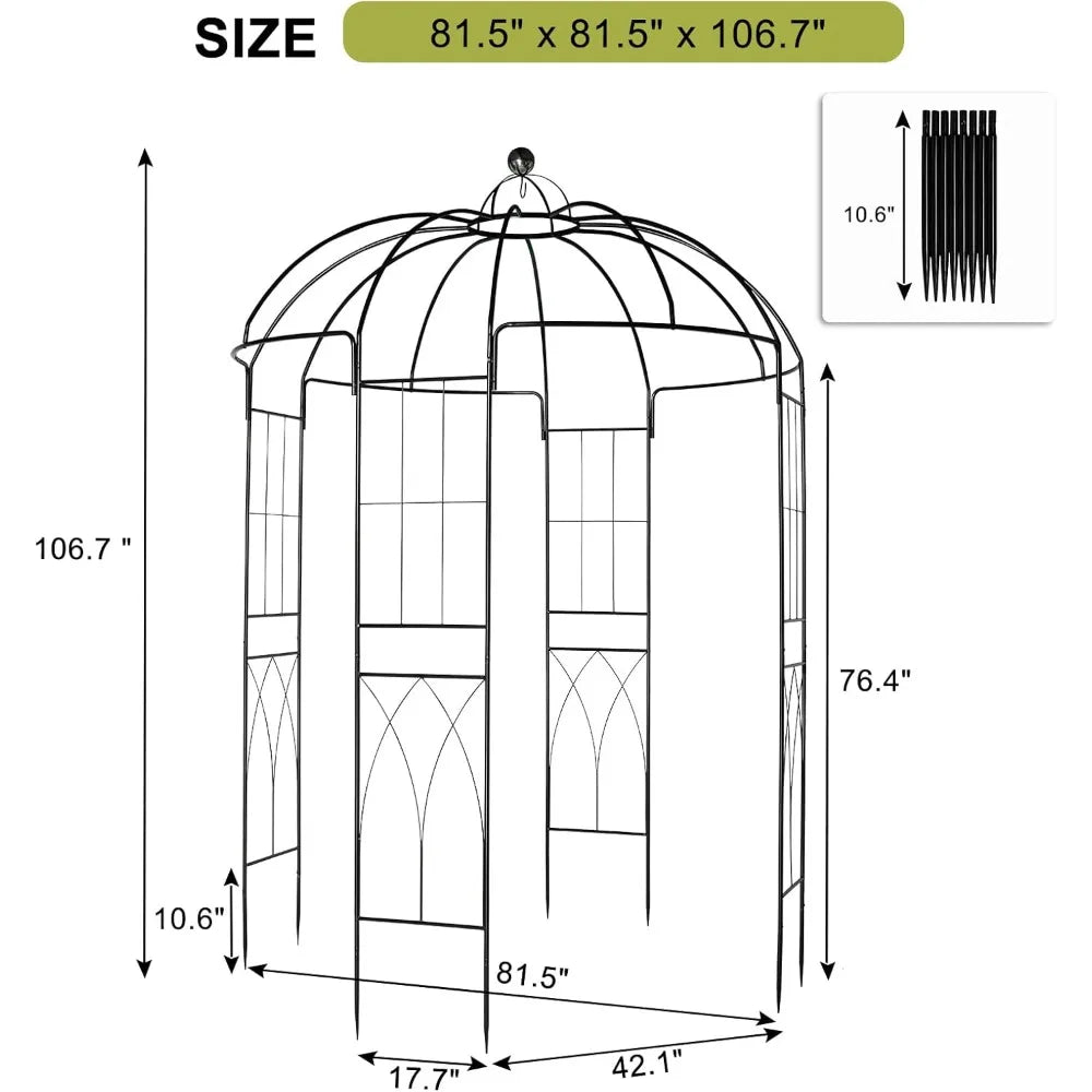 Heavy Duty Garden Arch Arbor Metal Pergola Outdoor Use