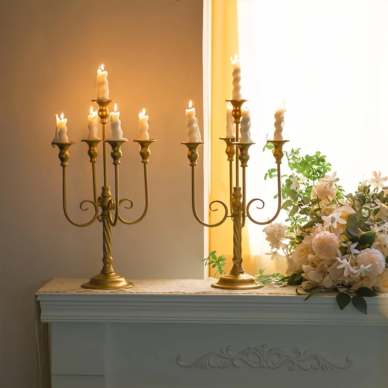 5 Candle Holders For Weddings And Banquets Iron Pillar Set