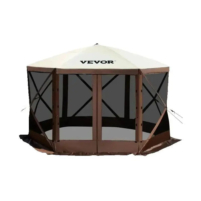 SucceBuy Pop Up Camping Gazebo 12x12 Six Sided Shelter