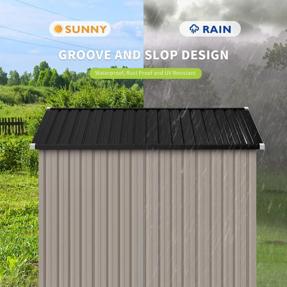 Outdoor Steel Storage Shed - Tool & Utility Shed with Door & Lock