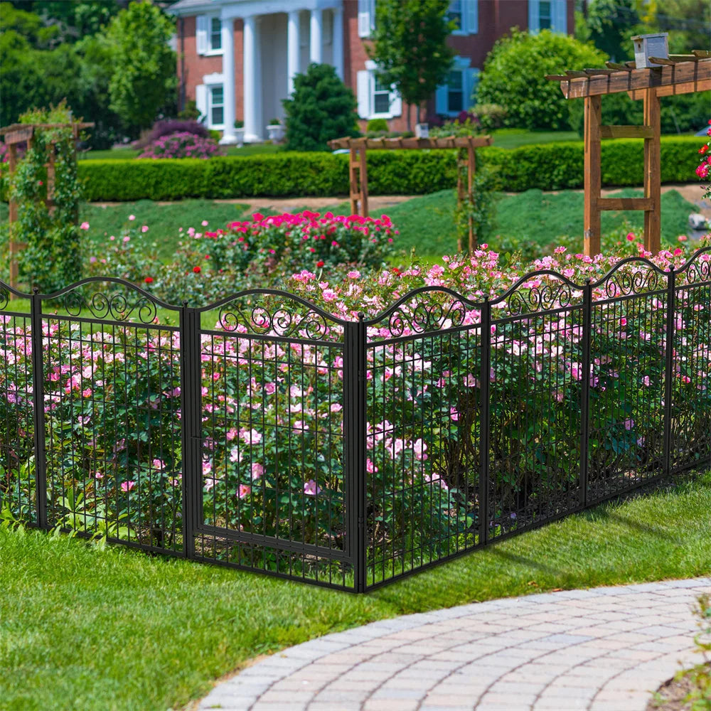 Heavy Duty Dog Playpen 8 Panels Iron Fence With Door