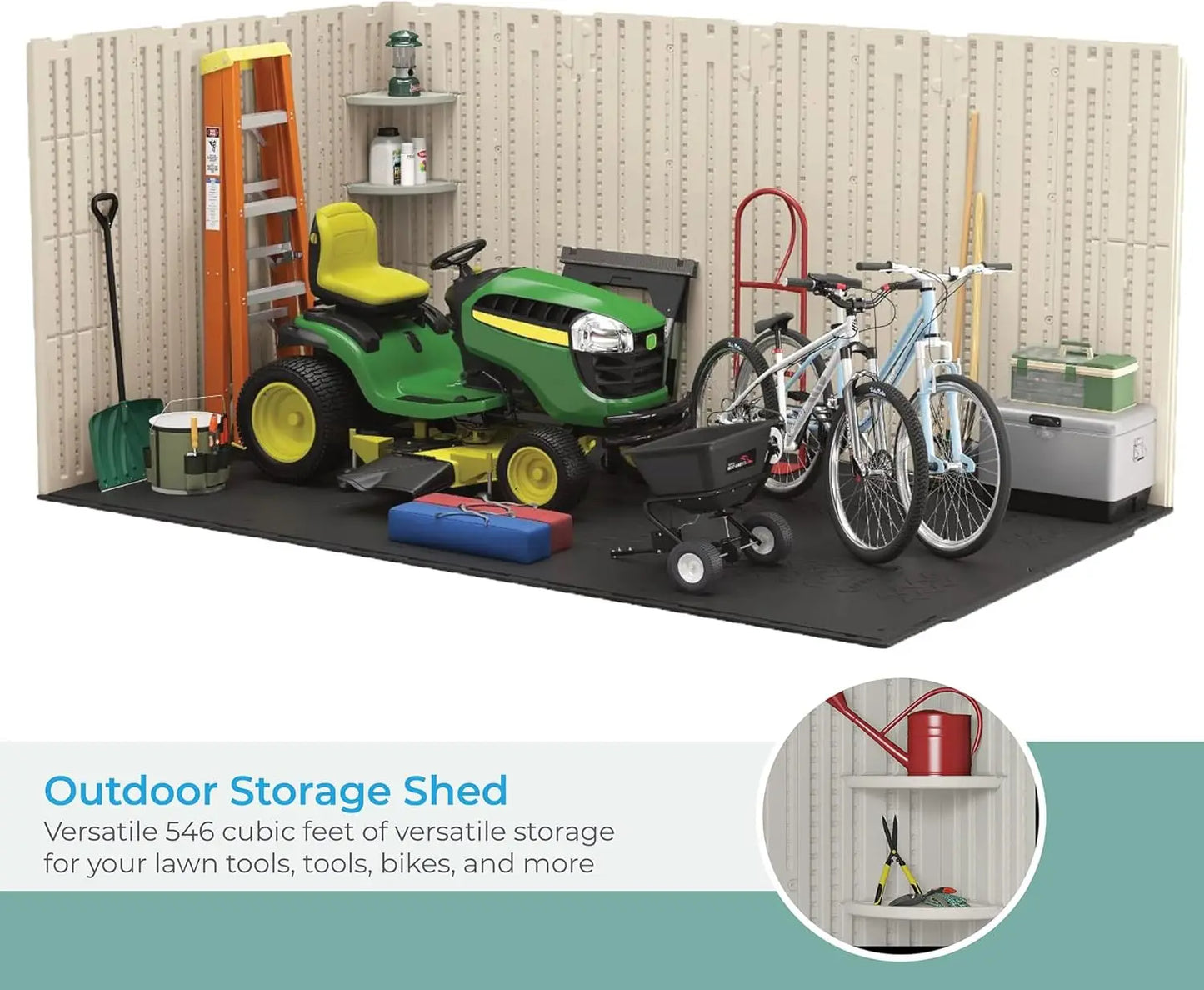 Tremont Resin Shed 8x10 Vanilla Slate Skylights Included