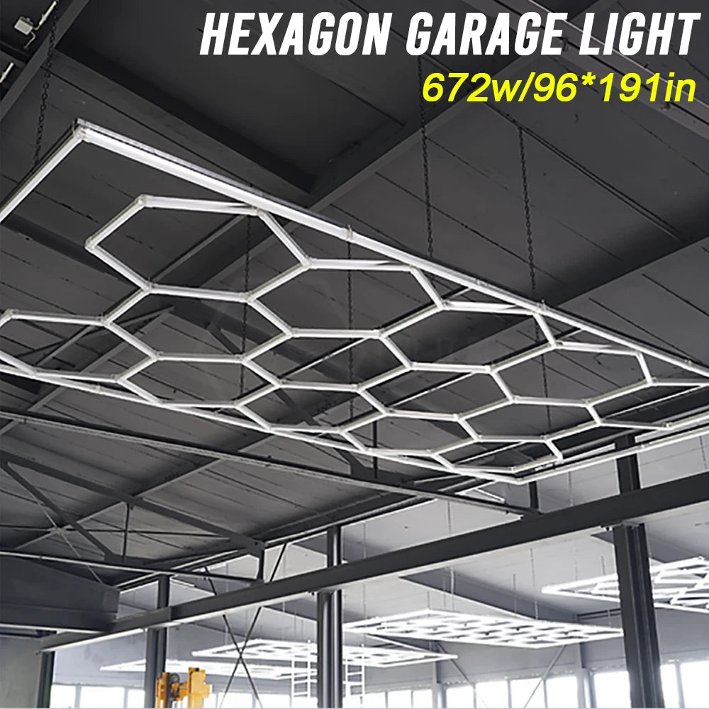 Honeycomb Hex Light Hexagon Led Lighting For Garage Car Wash