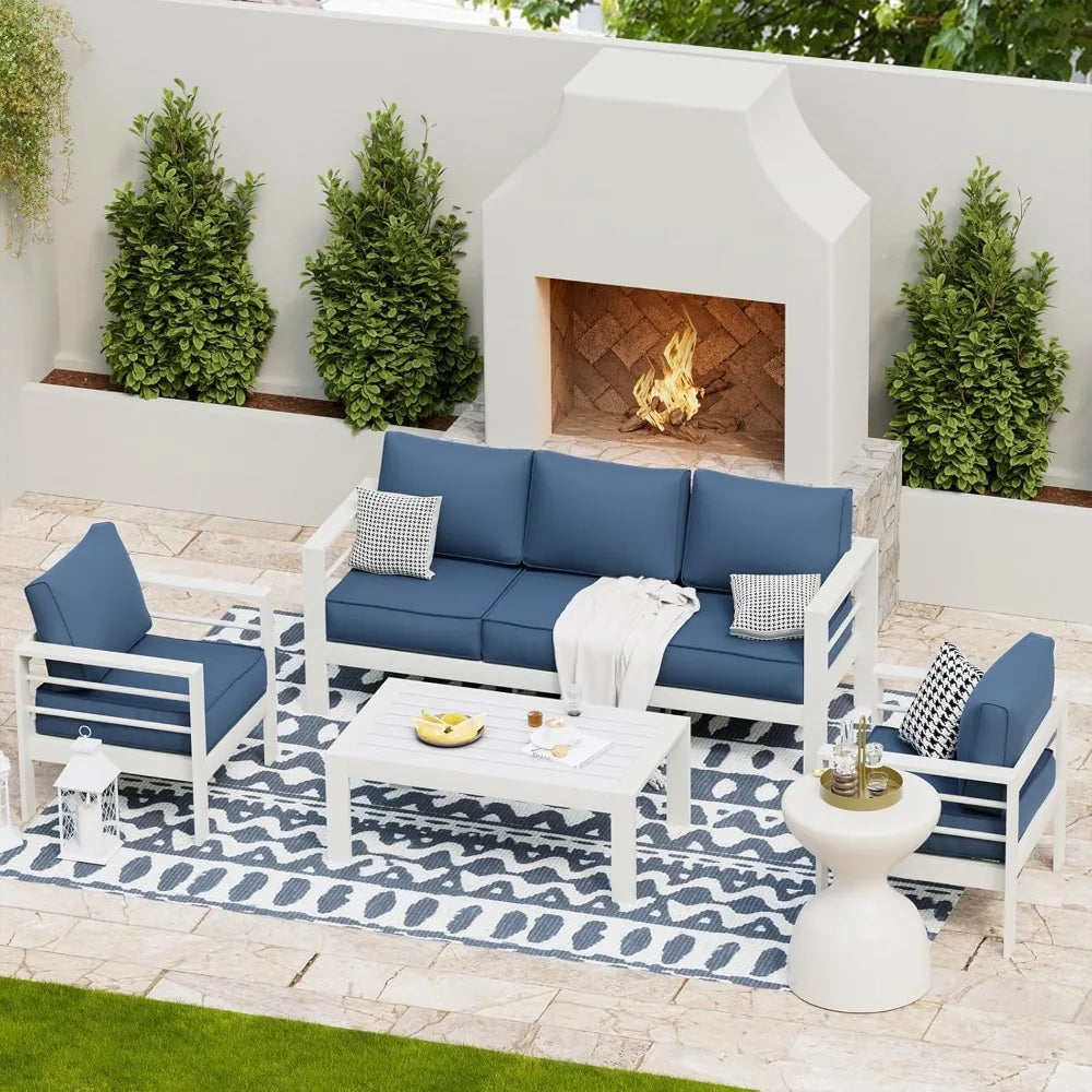 Aluminum Patio Furniture Set Outdoor Couch and Chairs Set