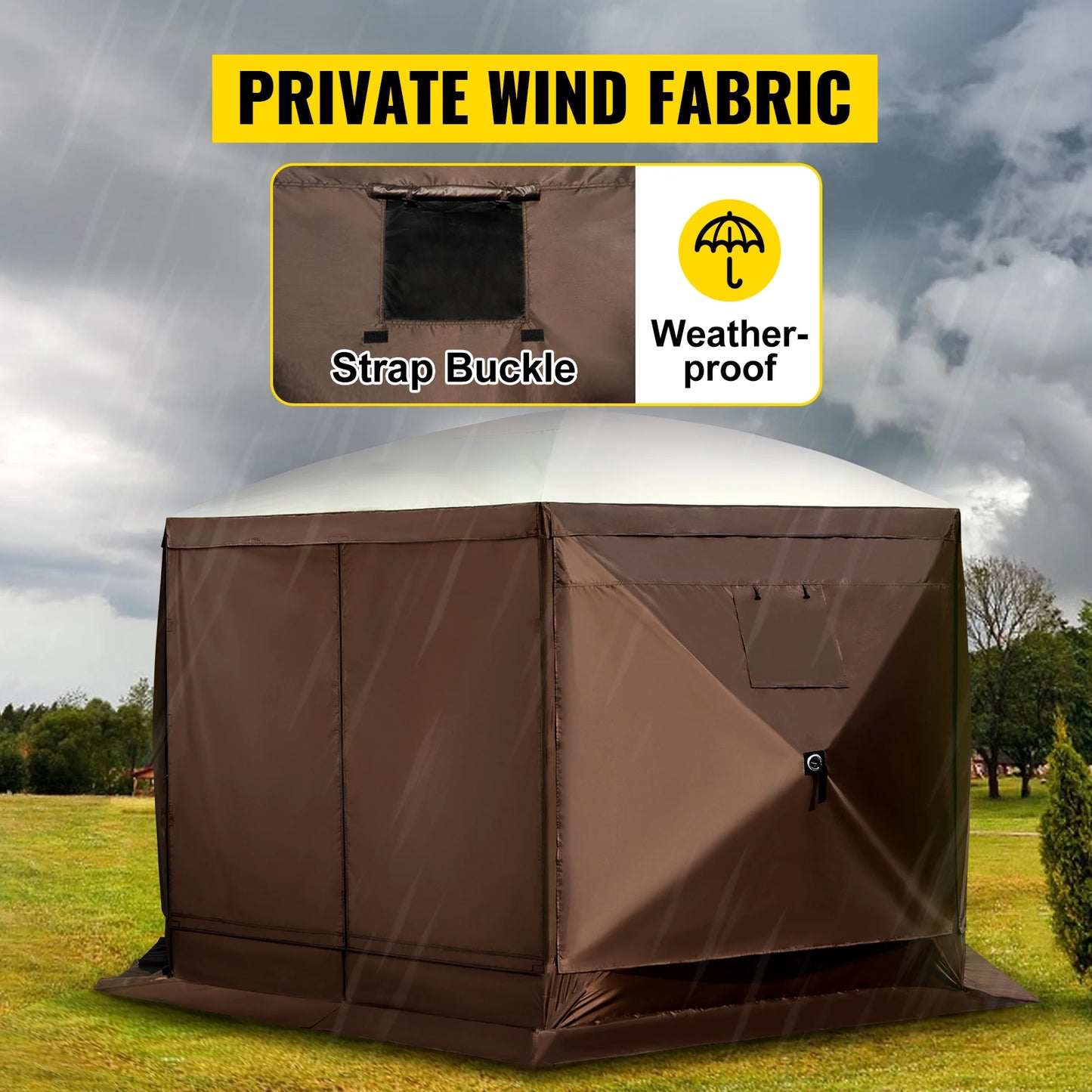 SucceBuy Pop Up Camping Gazebo 12x12 10x10 Sun Shade Tent