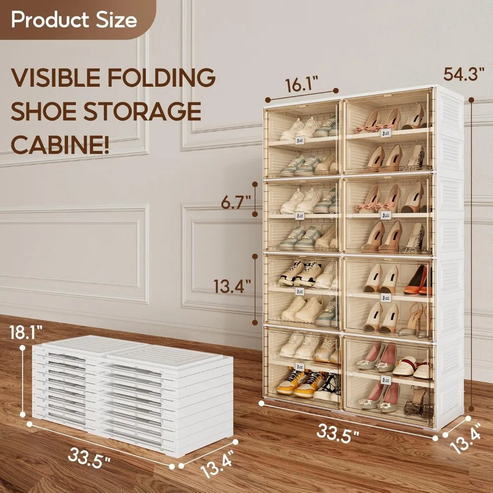 Portable Shoe Rack for Closet Entryway 8 Tiers 32 Pairs