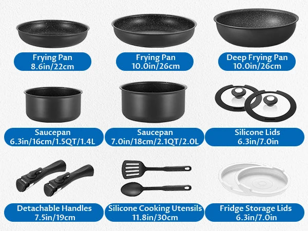 Induction Cookware Set 13 Pieces Nonstick Pots Pans