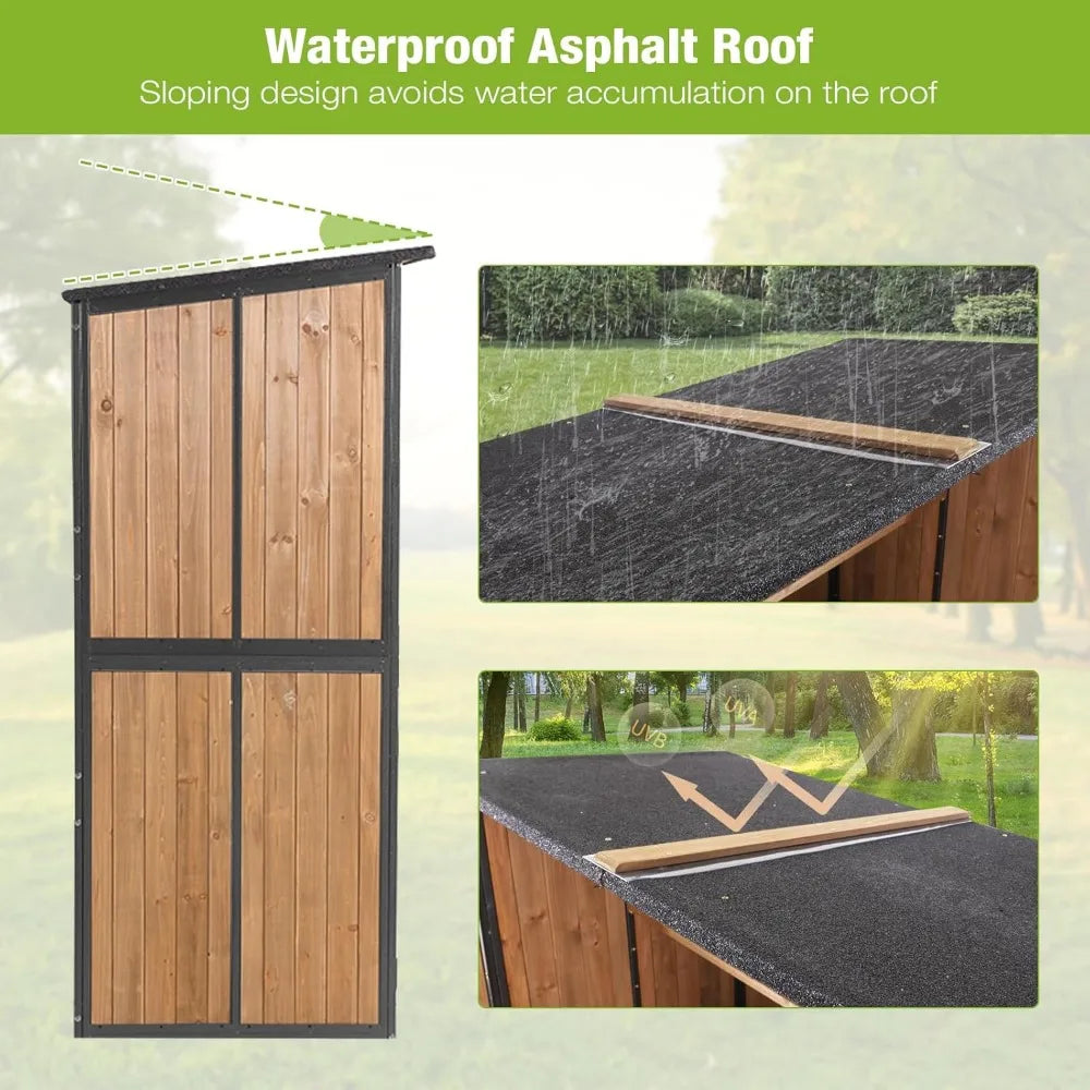4.6x2.42 Foot Outdoor Storage Shed with Metal Frame Shelves