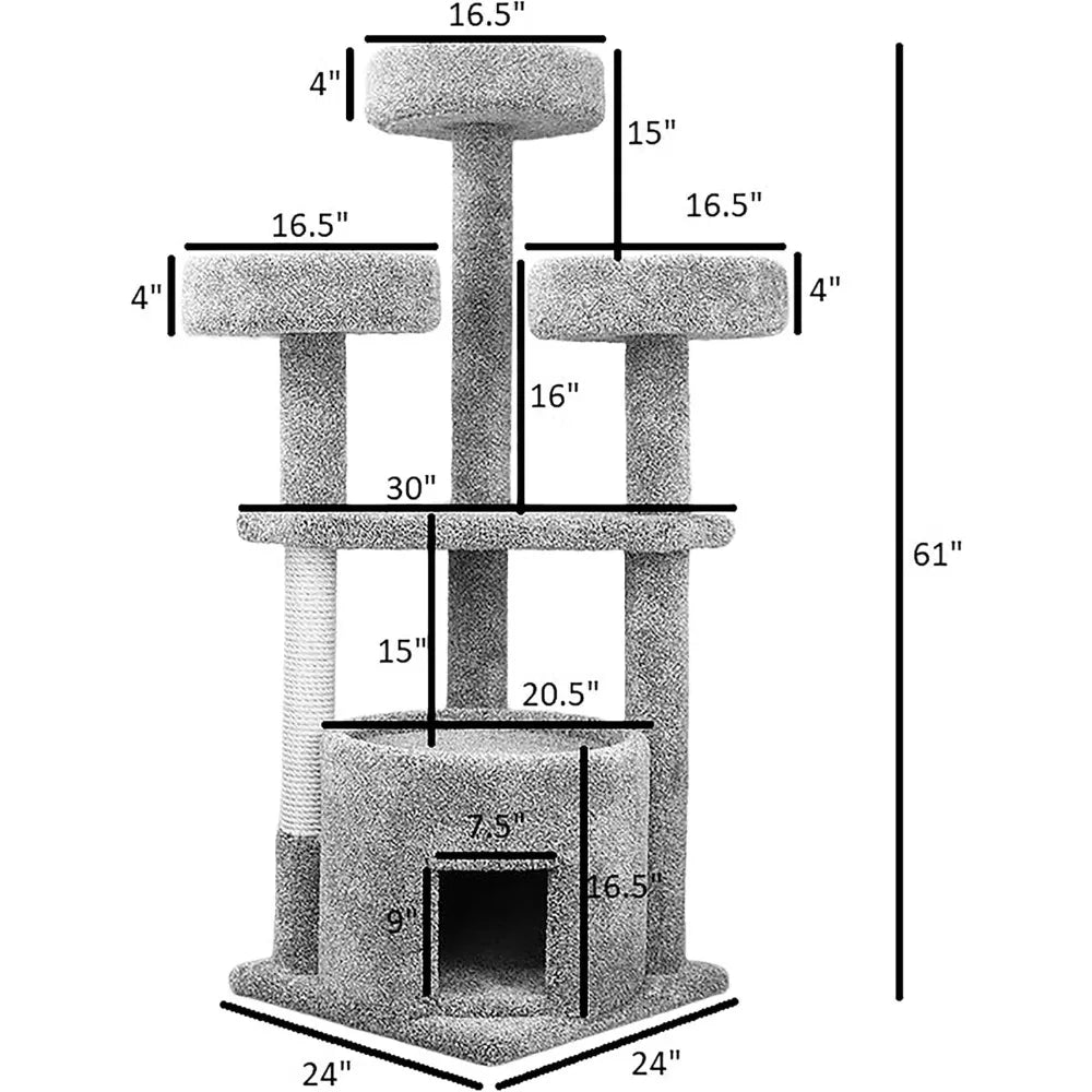 Luxurious Tan Maine Coon Cat Tree House Indoor Ready 130014