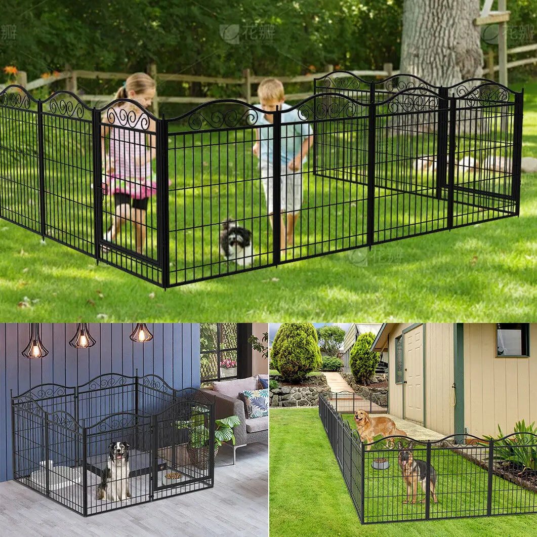 8 Panels Heavy Duty Metal Dog Panel Foldable Pet Playpen