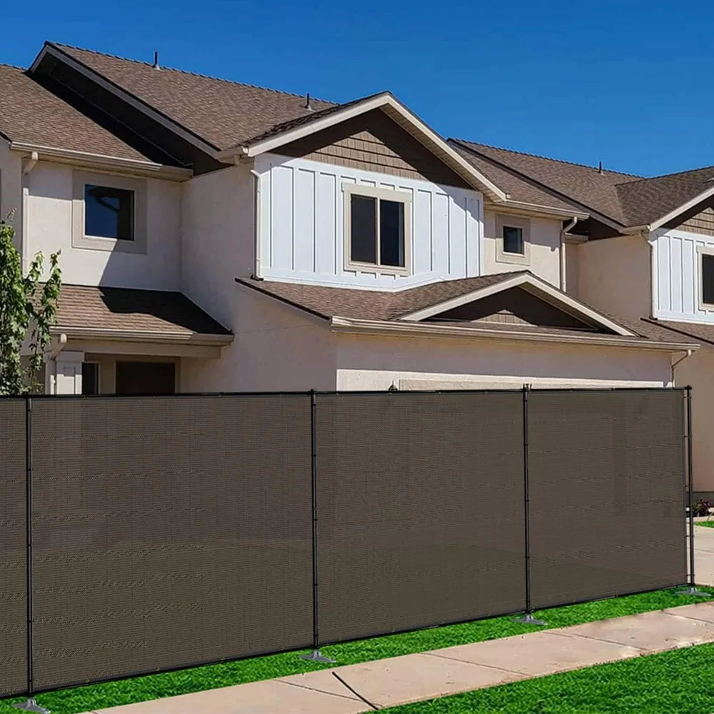 5x60 Outdoor Privacy Fence With Iron Poles Ground Spikes