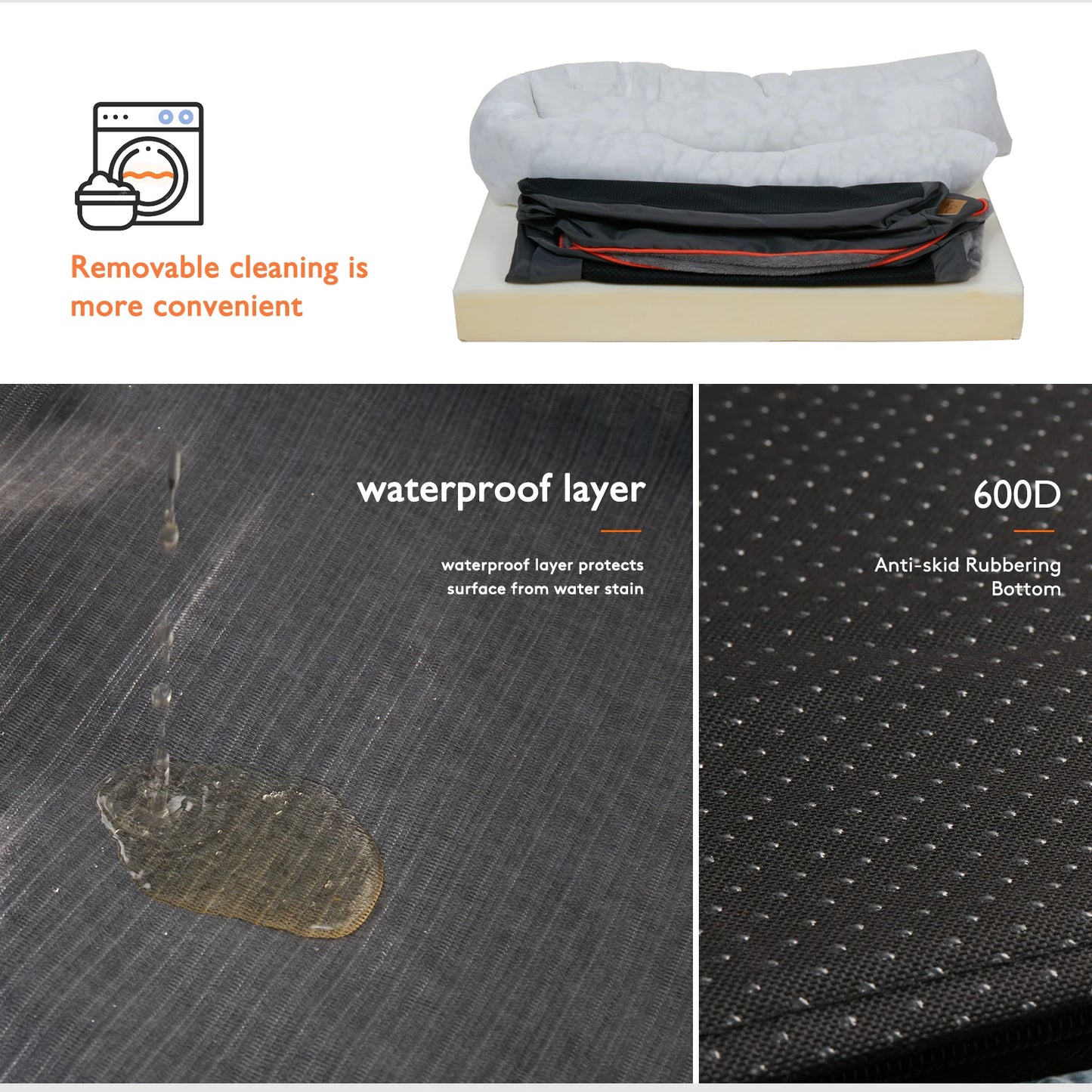 Super Soft Orthopedic Dog Bed With Cotton Padded Bolster
