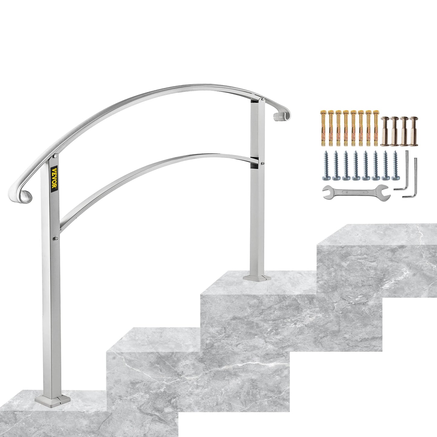 SucceBuy Wrought Iron Handrail For Outdoor Steps 1 Or 5 Kit