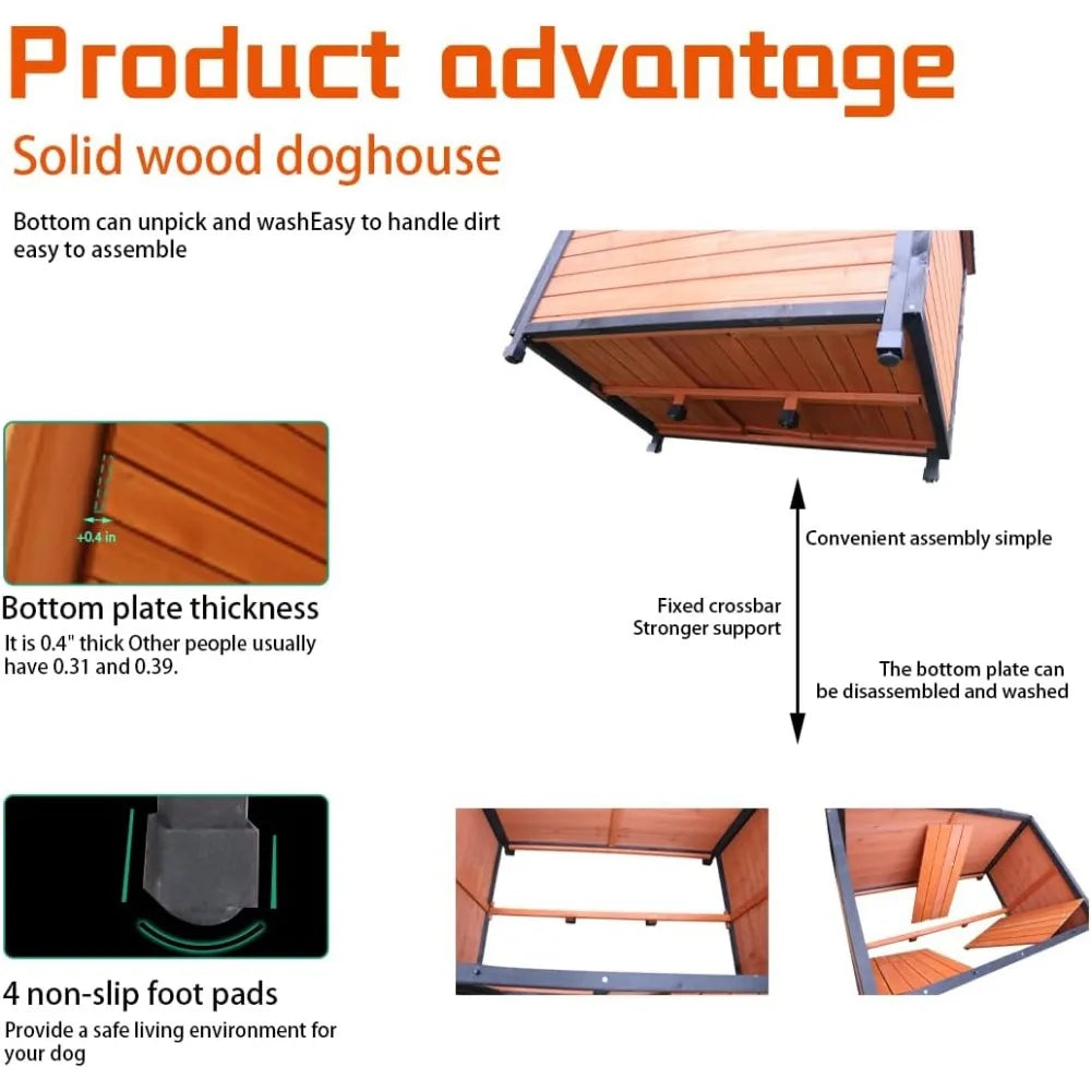 Extra Large Dog House Outdoor Weatherproof PVC Sloped Roof