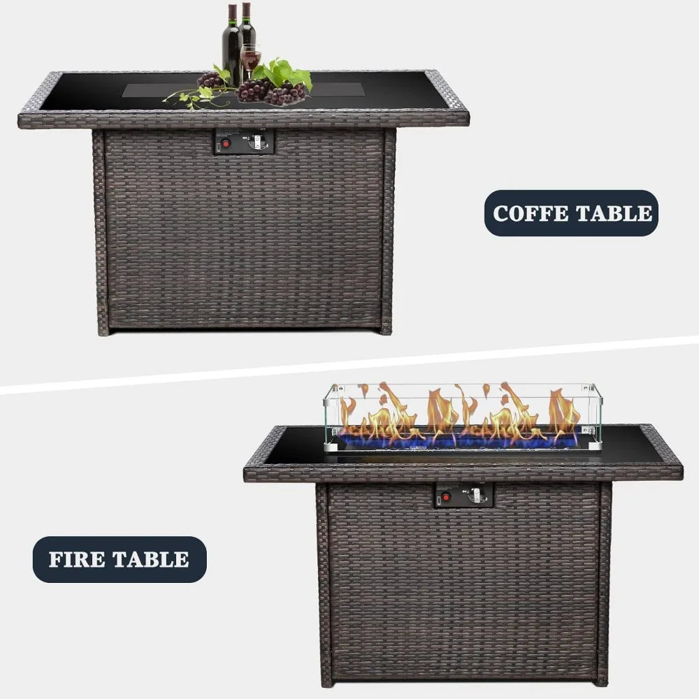 44 Inch Propane Gas Fire Pits Table for Outside Patio