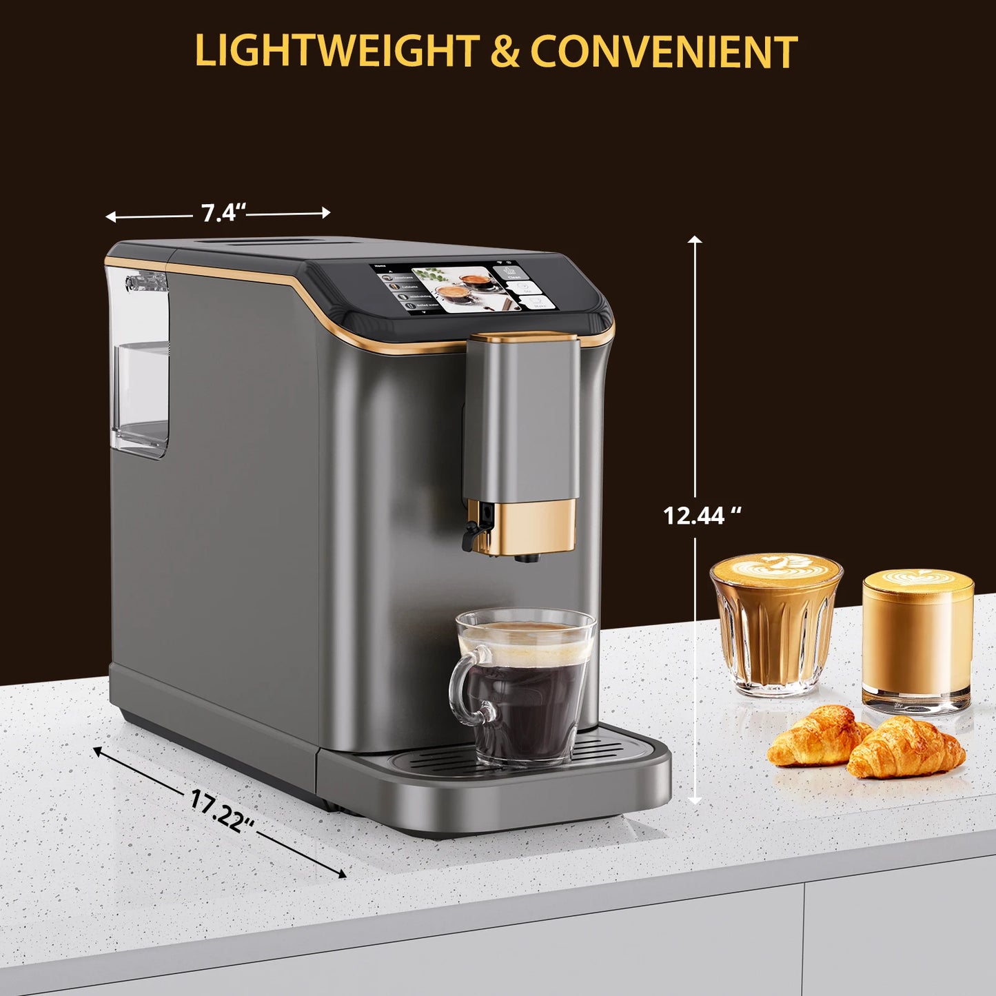 Fully Automatic Espresso Maker 20 Bar Grinder Milk Frother