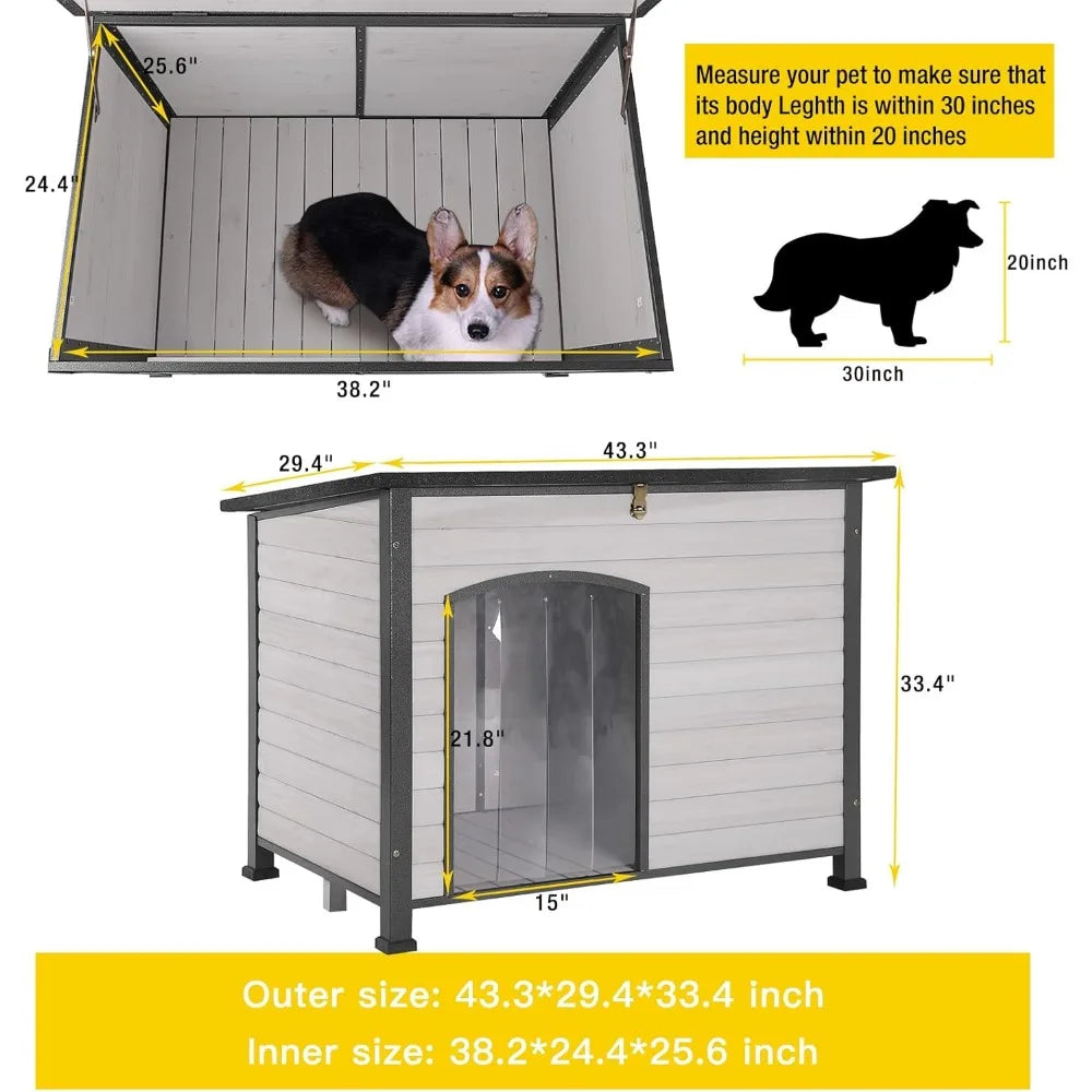 Large Dog House Outdoor Indoor Weatherproof Dog House